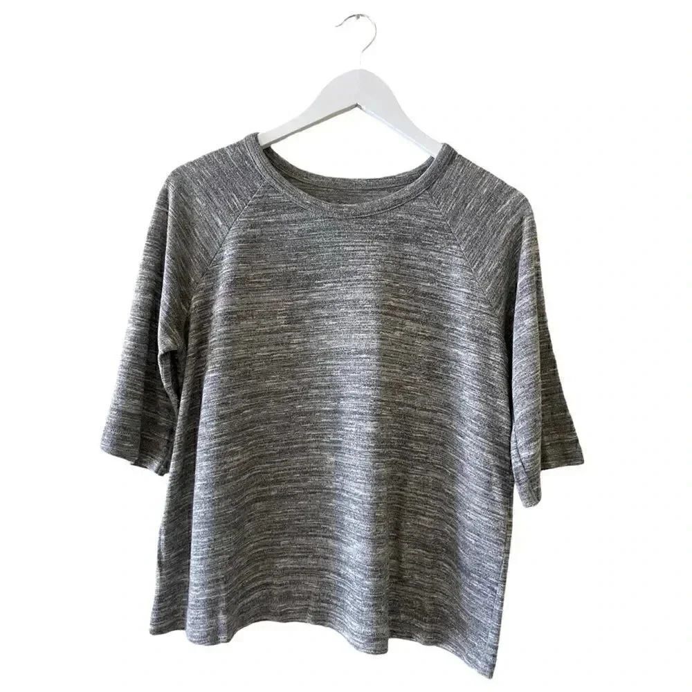 Rag and Bone Gray Heathers Crewneck, 1/3 sleeves Womens Top
